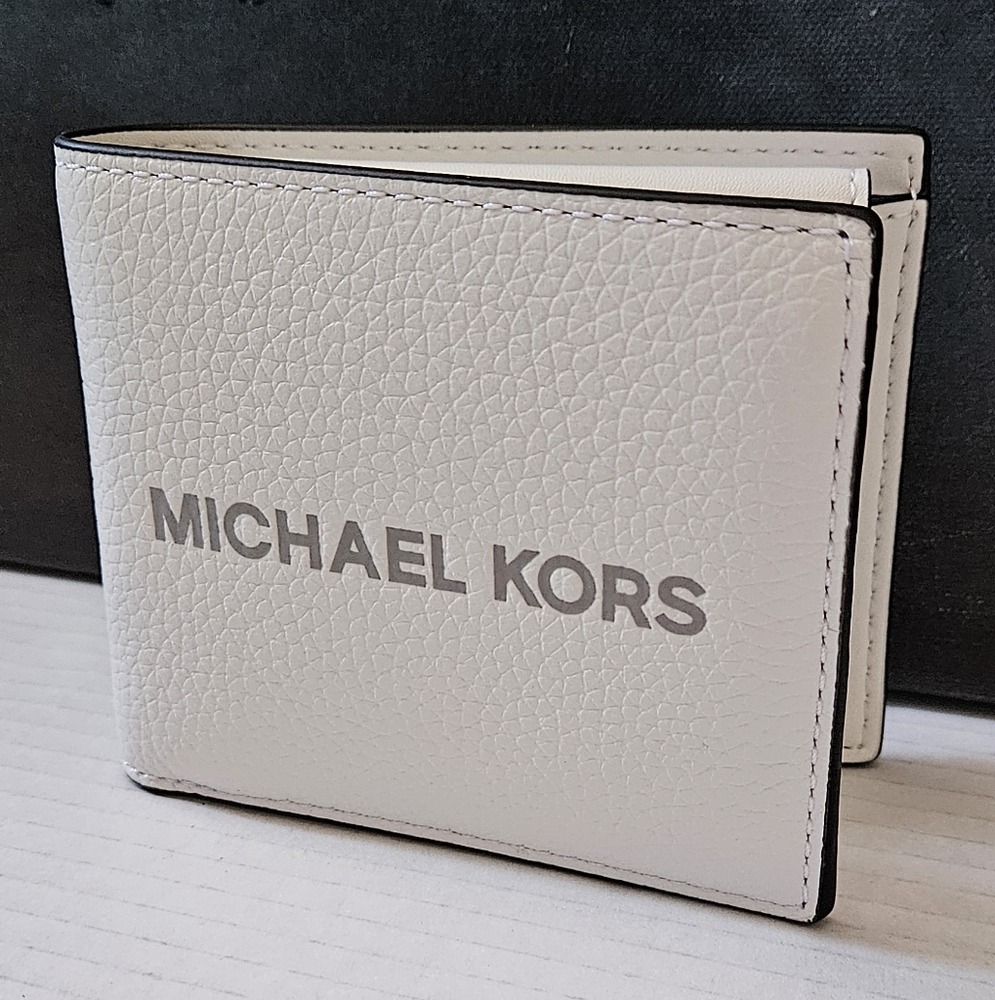 Michael Kors White Cooper Pebble Leather Bifold Wallet with Coin Pouch NWT - Picture 3 of 14